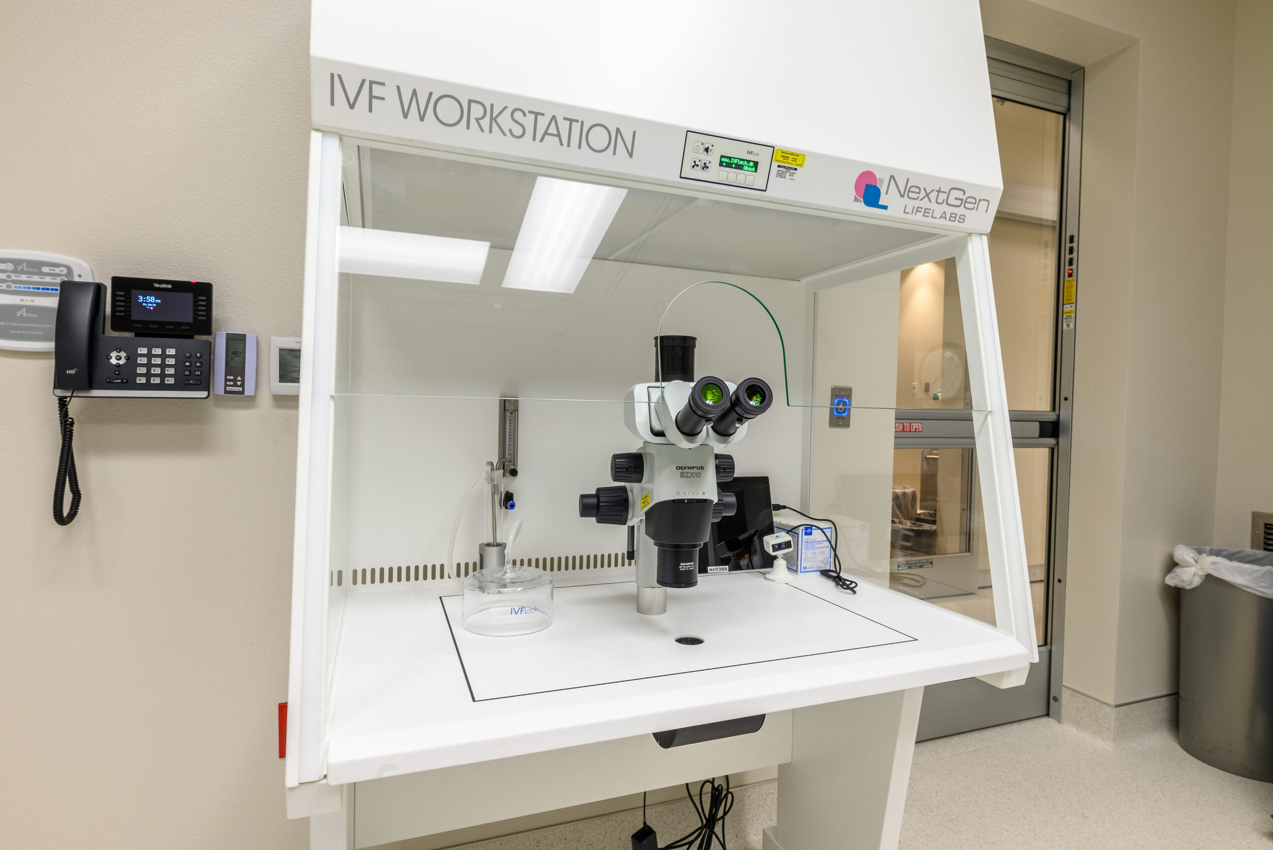 High-tech microscope used in advanced fertility diagnostics